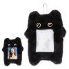 NICENEEDED Black Cartoon Plush Photo Card Holder Keychain view 1