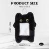 NICENEEDED Black Cartoon Plush Photo Card Holder Keychain view 2