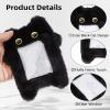 NICENEEDED Black Cartoon Plush Photo Card Holder Keychain view 3