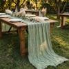Kujinova Cheesecloth Table Runner, Sage Green, 90 x 300 cm view 4