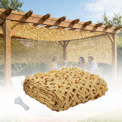 Camouflage Netting, 2x2m to 12x20m, Outdoor Shade & Privacy Net, Sand, 5m x 5m