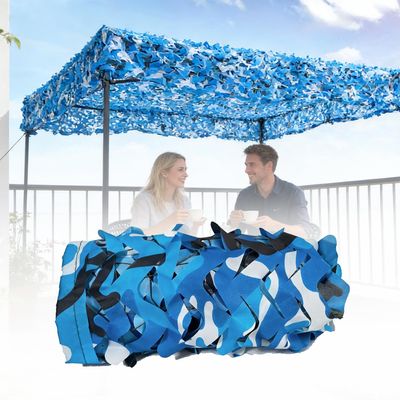 Camouflage Net for Patio, Outdoor Shade and Privacy, 210D Oxford Fabric, Blue, 10 m x 11 m
