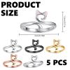 Adjustable Cat Design Crochet Ring Set - 5 Pieces view 2