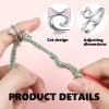 Adjustable Cat Design Crochet Ring Set - 5 Pieces view 3
