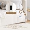 Xwiny 90 x 200 cm Upholstered Storage Bed with USB-A/USB-C, Beige Velvet (No Mattress) view 4