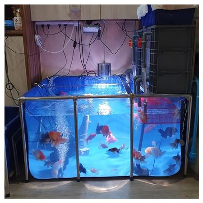 Above-Ground Koi Pond with Clear Viewing Window & Drain Valve, PVC Liner & Steel Frame for Easy Setup, Ideal for Fish & Turtles