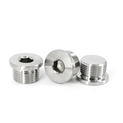 LLBOGRGGN 1pc Metric Male-Thread 304 Stainless Steel Hex-Socket End-Cap Flange, Inner-Hex Oil/Water Pipe Fitting (BSP 1.2)