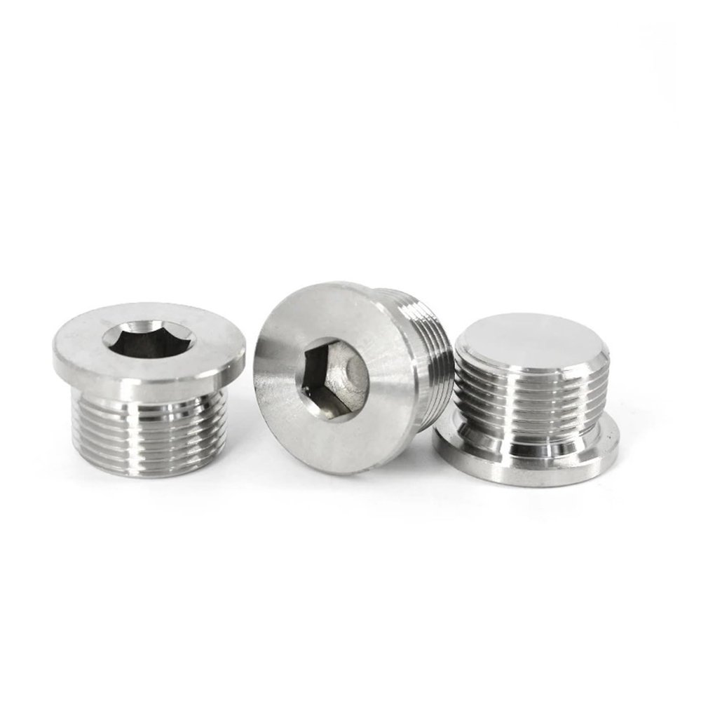 LLBOGRGGN 1pc Metric Male-Thread 304 Stainless Steel Hex-Socket End-Cap Flange, Inner-Hex Oil/Water Pipe Fitting (BSP 1.2)