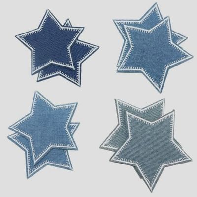 AIRTILY 5-Piece Star Square Denim Stickers