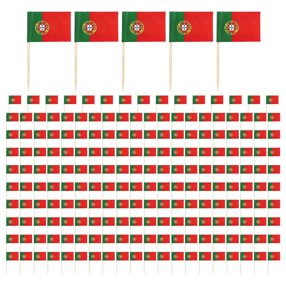 200 Pack Portugal Toothpick Flags