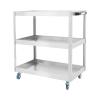 Czyurachel 3-Tier Workshop Cart, Stainless Steel Tool Trolley with Wheels (2 Locking), Silver, 66 x 35 x 71 cm view 1
