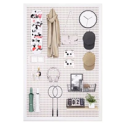 Generic Pegboard Tool Wall for Garage, Kitchen, Craft Room, 120 x 60 x 2.5 cm, White