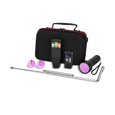 Onchdbfhuu Ghost Equipment Kit with 1 EMF Meter, 1 EVP Recorder, 2 Dowsing Rods, 1 UV Flashlight, 2 LED Light-Up Cat Balls, and 1 Carrying Case