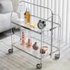 Folding Bar Cart with Wheels and Handle, Versatile Serving Cart for Drinks, Kitchen Storage, and Parties view 2