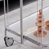 Folding Bar Cart with Wheels and Handle, Versatile Serving Cart for Drinks, Kitchen Storage, and Parties view 3