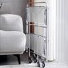 Folding Bar Cart with Wheels and Handle, Versatile Serving Cart for Drinks, Kitchen Storage, and Parties view 4