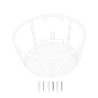 MIMEITOPA Iron Hanging Basket Planter Holder, White