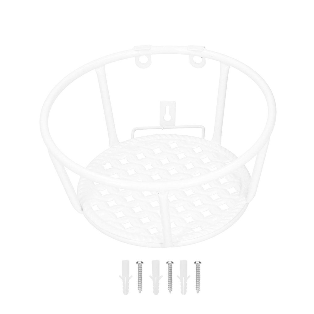 MIMEITOPA Iron Hanging Basket Planter Holder, White