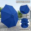 Replacement Canopy for Cantilever Umbrella, 2.0–4.0 m, UV30+, Waterproof, Orange, 8 Ribs, 2.70 m view 4