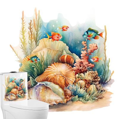 Toilet Seat Sticker - Coral Fish Pattern