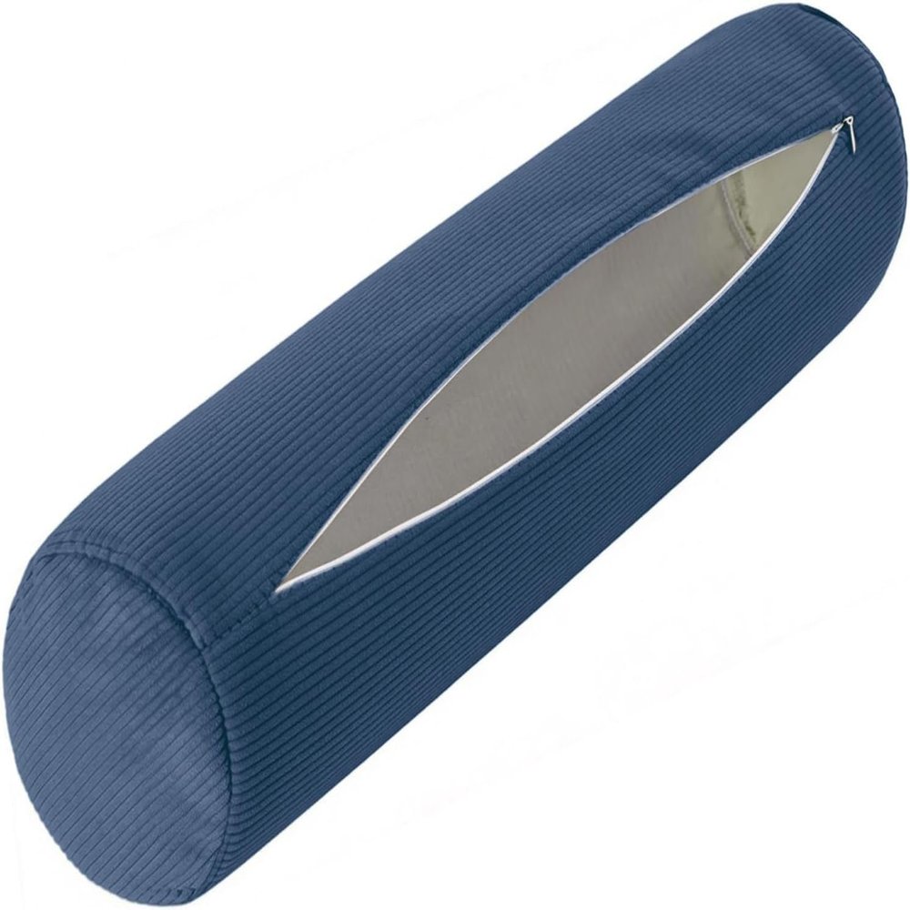 UICMNSI Corduroy Neck Roll Pillow Cover with Zipper, 50 x 20 cm