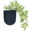KONZEPT Wall-Mounted Flower Pot, 14.6 cm, Matte Ribbed Hanging Pot, 2.1 L, Anthracite view 1