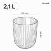 KONZEPT Wall-Mounted Flower Pot, 14.6 cm, Matte Ribbed Hanging Pot, 2.1 L, Anthracite view 3