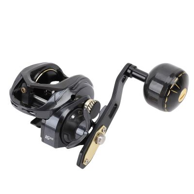 Eminchu Baitcasting Fishing Reel with T-Shaped Ceramic Line Guide, Long-Distance Casting Design, High-Strength Brass Gear and Extended Alloy Metal Handle with Spherical Knob