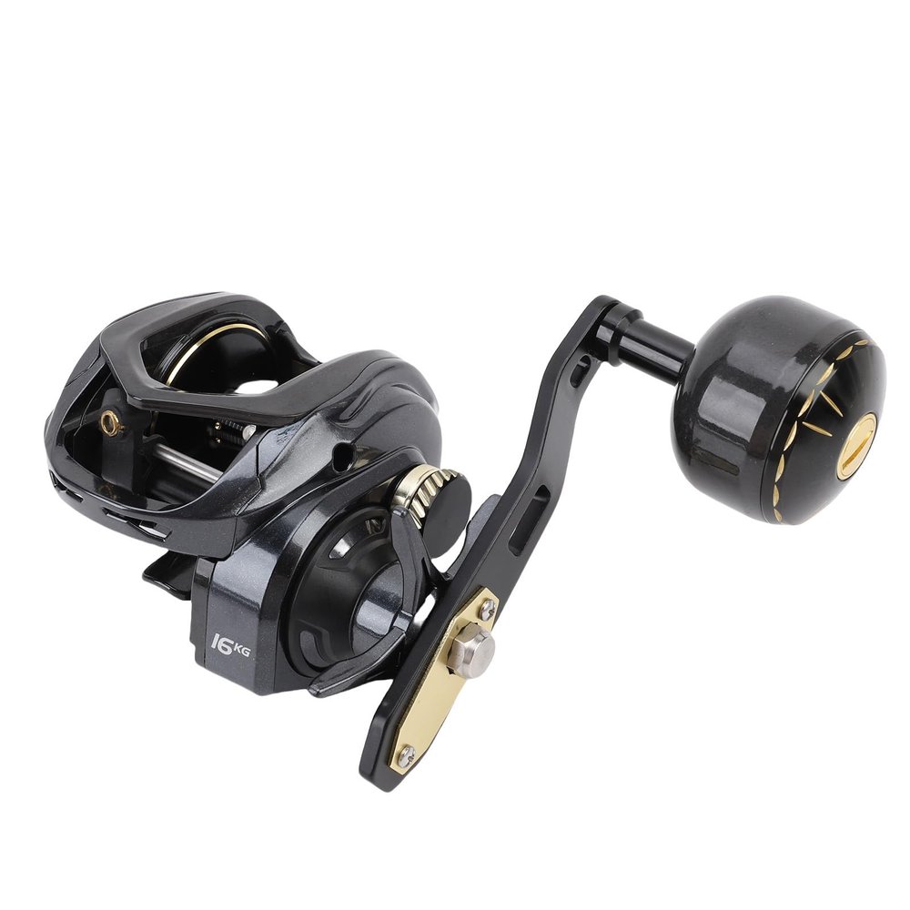 Eminchu Baitcasting Fishing Reel with T-Shaped Ceramic Line Guide, Long-Distance Casting Design, High-Strength Brass Gear and Extended Alloy Metal Handle with Spherical Knob