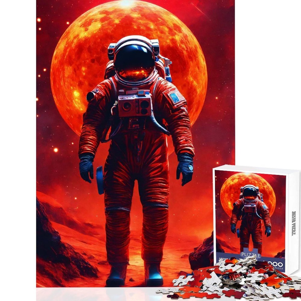 Red Fantasy Astronaut Puzzle, 1000 Pieces, 50 x 75 cm