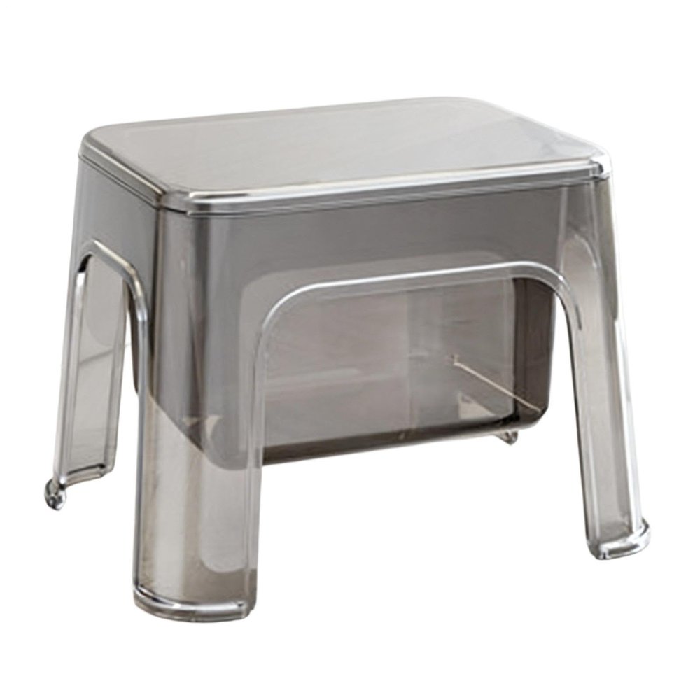 Portable Clear Shower Stool with Storage