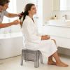 Portable Clear Shower Stool with Storage view 2