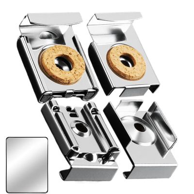 Stainless Steel Mirror Holders, 4 Wall Hooks