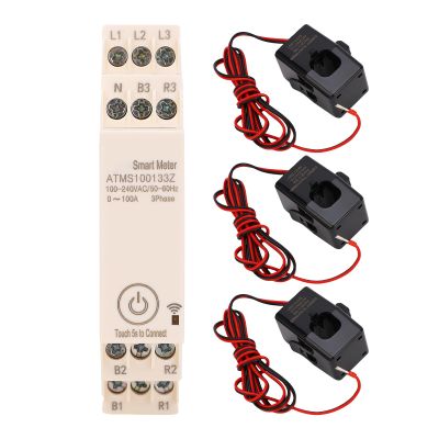 Sxhlseller 3-Phase Energy Meter with 3 x 100 A Sensors for Real-Time Usage Monitoring
