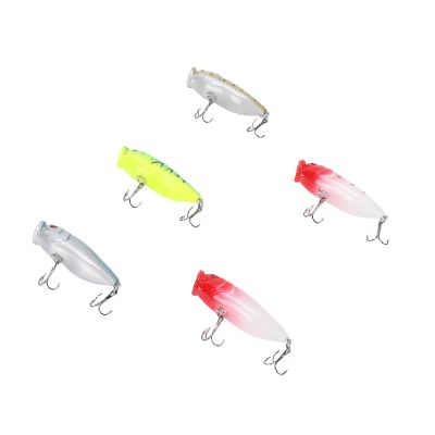 Eminchu Fishing Lures, 5-Piece Plastic Hard Lures, Fish-Scale Texture, High-Frequency Vibrating Lures, Ideal for Perch, Saltwater and Freshwater, 6.5 cm, 9 g