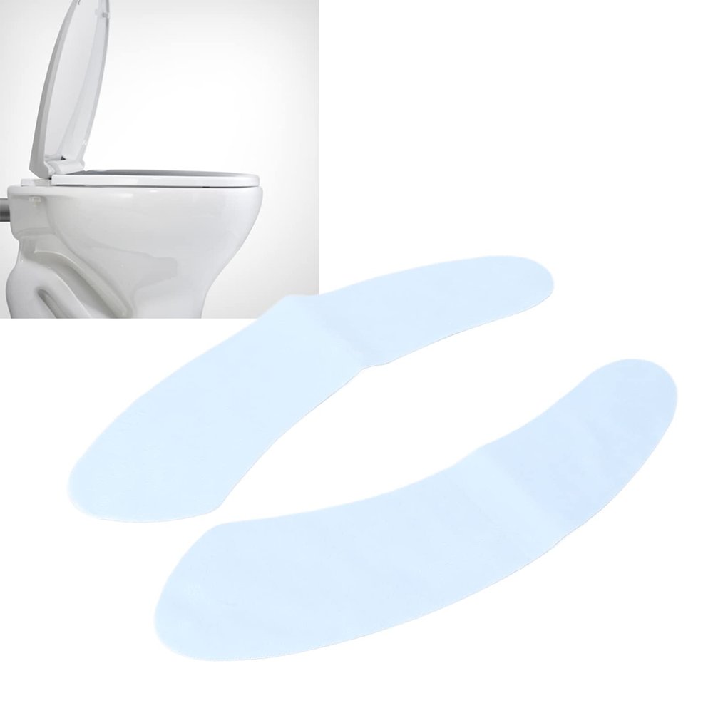 Brrnoo Self-Adhesive Toilet Seat Cover, Soft, Washable, and Reusable Crystal Velvet Cover for Elongated Toilet Seats (Blue)