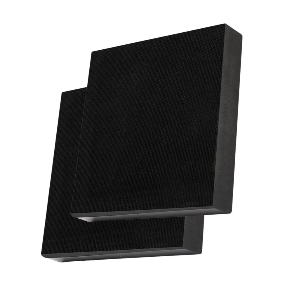 Rubber Vibration-Damping Block, 120 x 120 mm Square Pad, 12–30 mm Thick, for Washers, Dryers and Treadmills, Black, 2-Pack