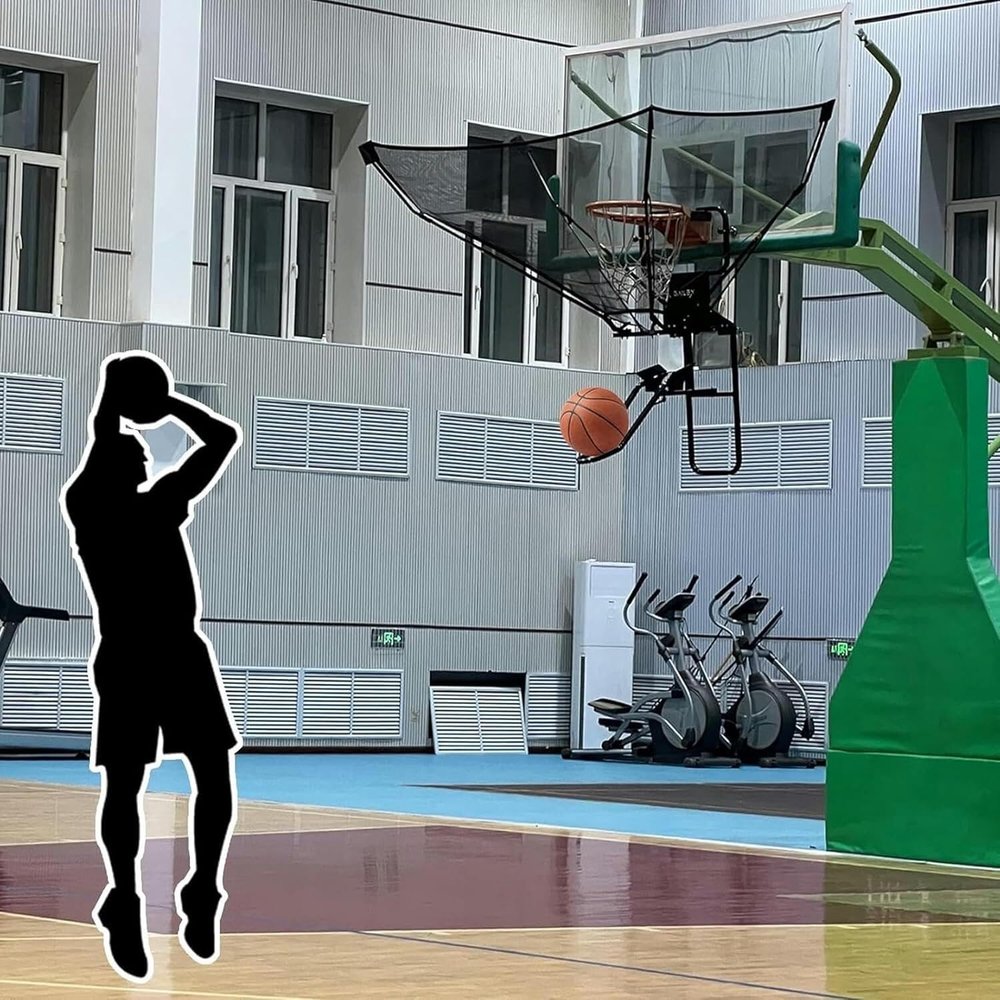 Basketball Training Return Net with 180° Rotating Chute