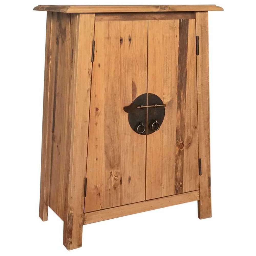 kithwjll Solid Pine Bathroom Side Cabinet, 59 x 32 x 80 cm, Vintage Style