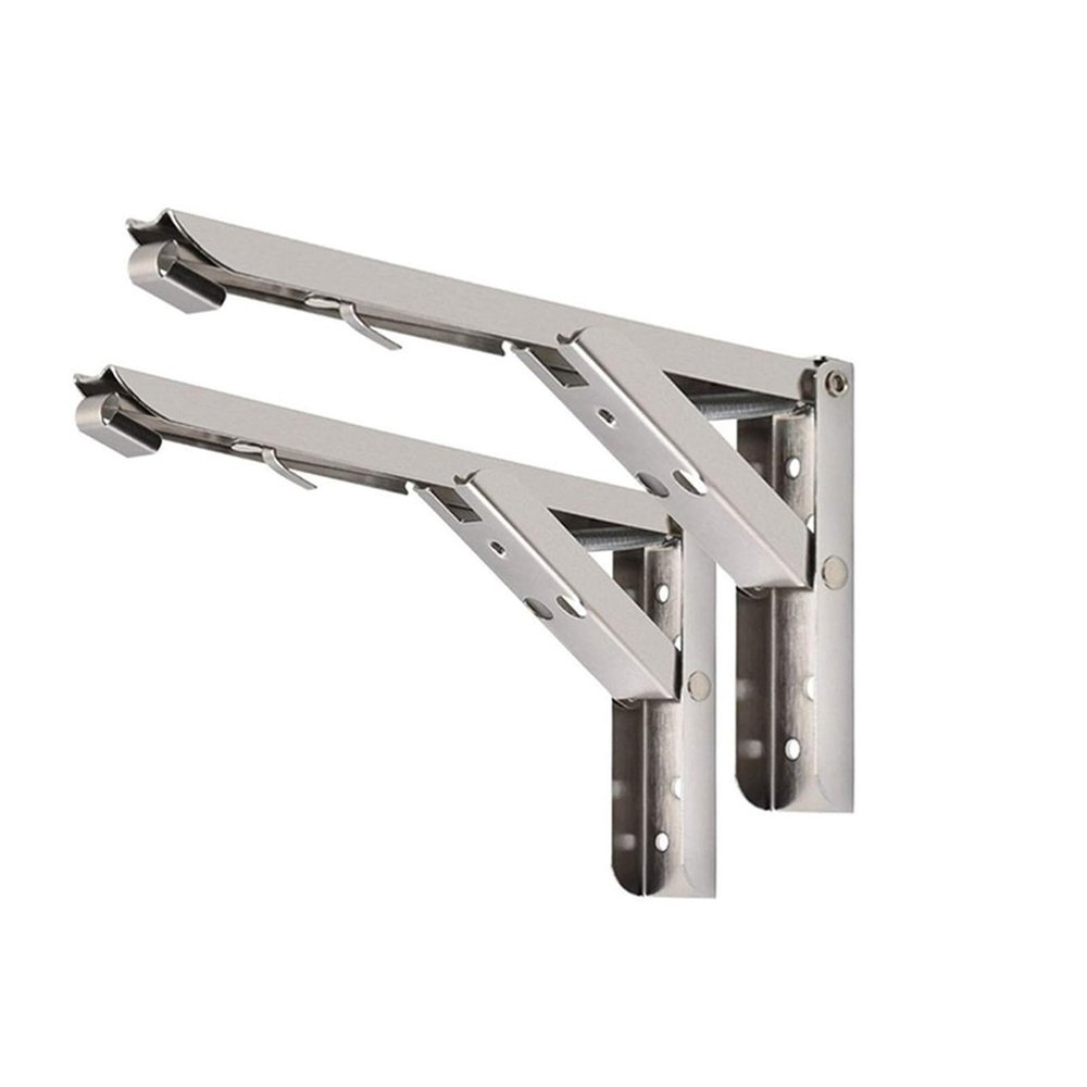 Triangular Brackets, 2-Pack, Heavy-Duty Folding Shelf Brackets, White, 14 Inches