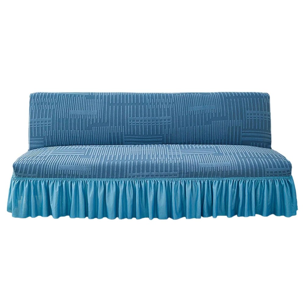 Soft Armless Futon Cover with Skirt, Elastic Bottom, Washable, 119.4–149.9 cm, Small