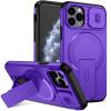 Rotating Stand Case for iPhone 11 Pro Max with Camera and Button Protection, Purple view 1