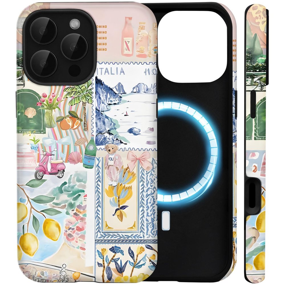 Amzfield Magnetic Case for iPhone 16 Pro Max, Collage, Summer, Italy