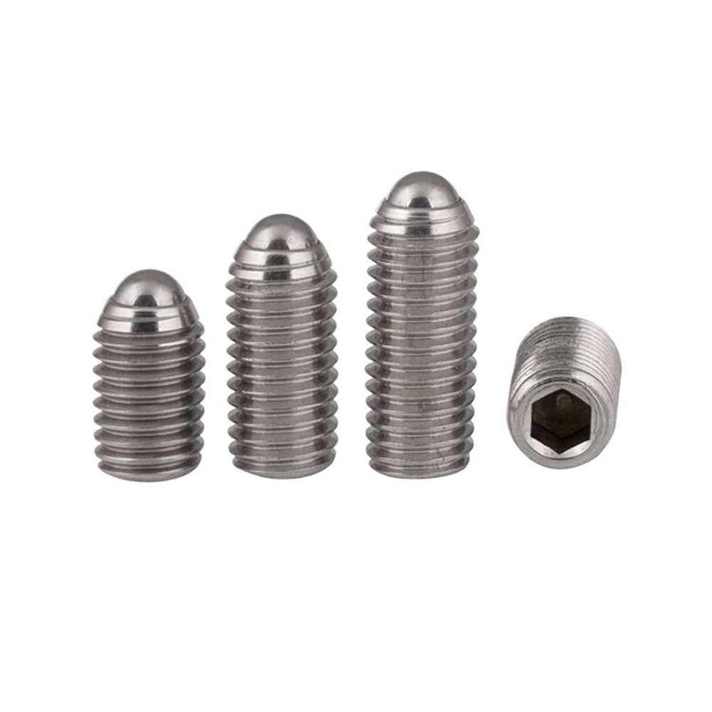 Ball Plunger Socket Set Screws, M3–M8, 10-Piece, 304 Stainless Steel (M3x6)