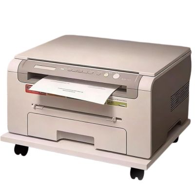 OAOAO Under-Desk Printer Stand with 4 Casters, Movable Copier Shelf and Storage Shelf, White, 11.42 x 13.39 x 2.60 in, 1 Piece