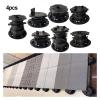 Height-Adjustable Decking Pedestal Supports, Black, 4-Piece Set (Style 5) view 3