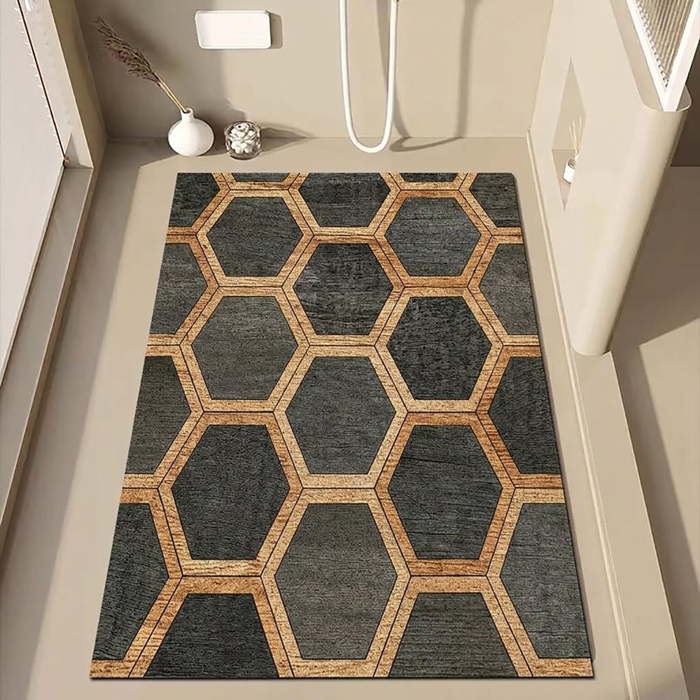 Pevfeciy Non-Slip Shower Mat, 20 x 47 in, Stone Pattern
