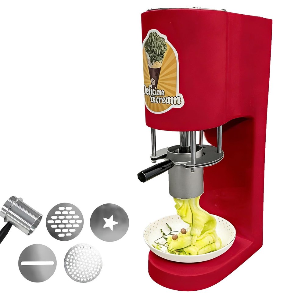 Commercial Spaghetti Ice Cream Machine with 4 Molds
