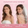 MNYXIS Short White Bridal Veil with Comb view 4