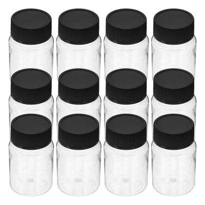 WATIIFUFU 24-Pack Black PET Sample Bottles, 30 mL, with Secure Caps and Wide Opening for Laboratory and Home Use